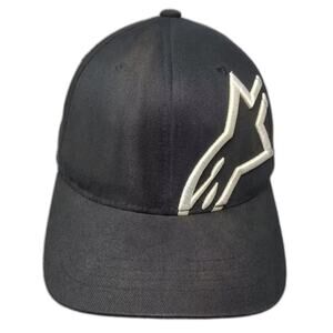 Alpinestars Baseball Cap Black White Fitted Size M Hat Embroidered Logo Flexfit